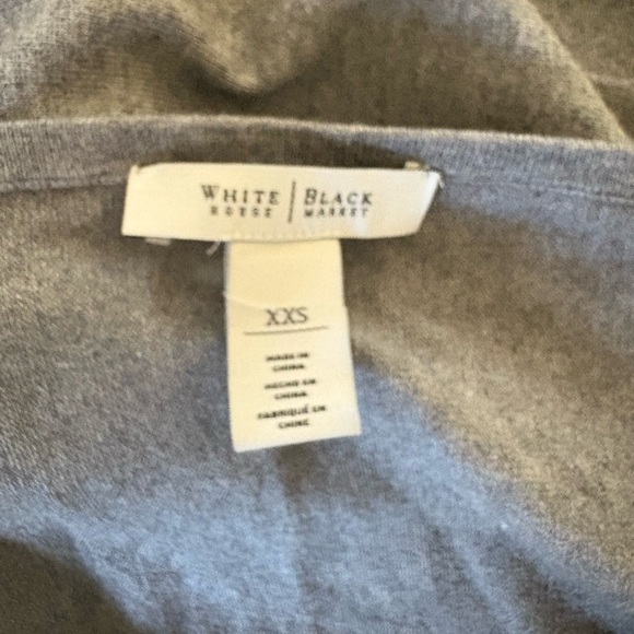 White House Black Market Gray V-Neck Sweater with Sparkly Details - Picture 3 of 5